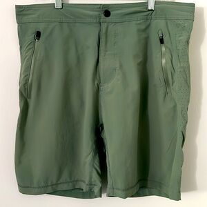 Mack Weldon Khaki Green Shorts Quick Dry Vented Large